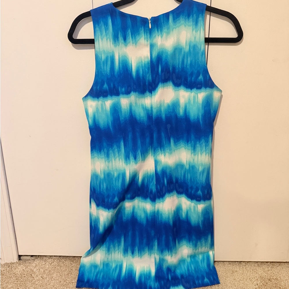 Blue and White Sleeveless Dress